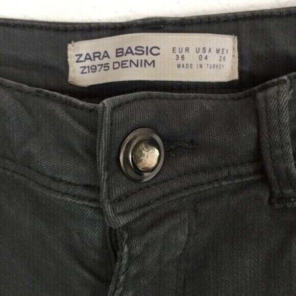 Zara Skinny Jeans 4 Gray Stretch Modern Minimalist Everyday Slim Fit - Picture 3 of 3